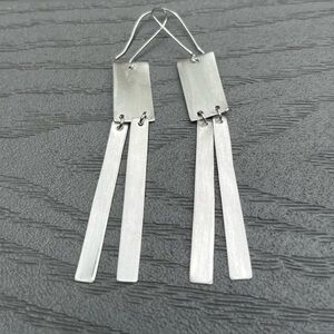 Square chandeliers. Three inches long. A real statement piece. Sterling Silver.